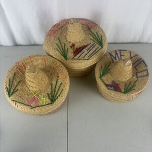 Sombrero Nesting Baskets set of 3 Hand Woven Storage